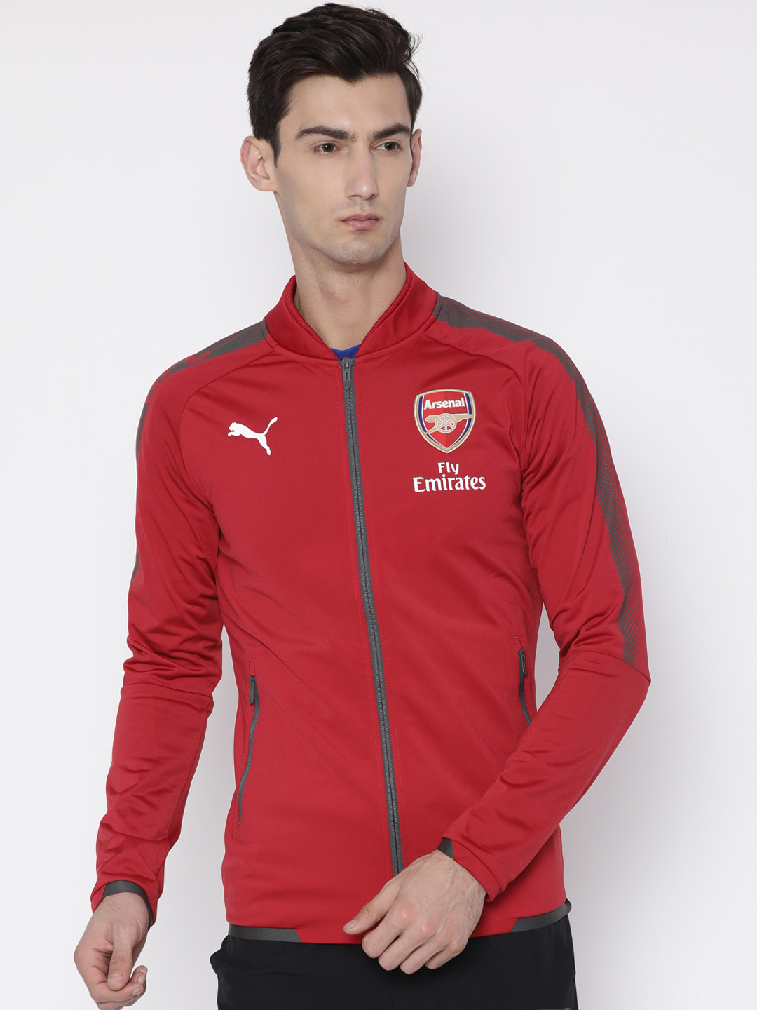 Buy Puma Men Red Solid Football Jacket Jackets for Men 6684461 Myntra