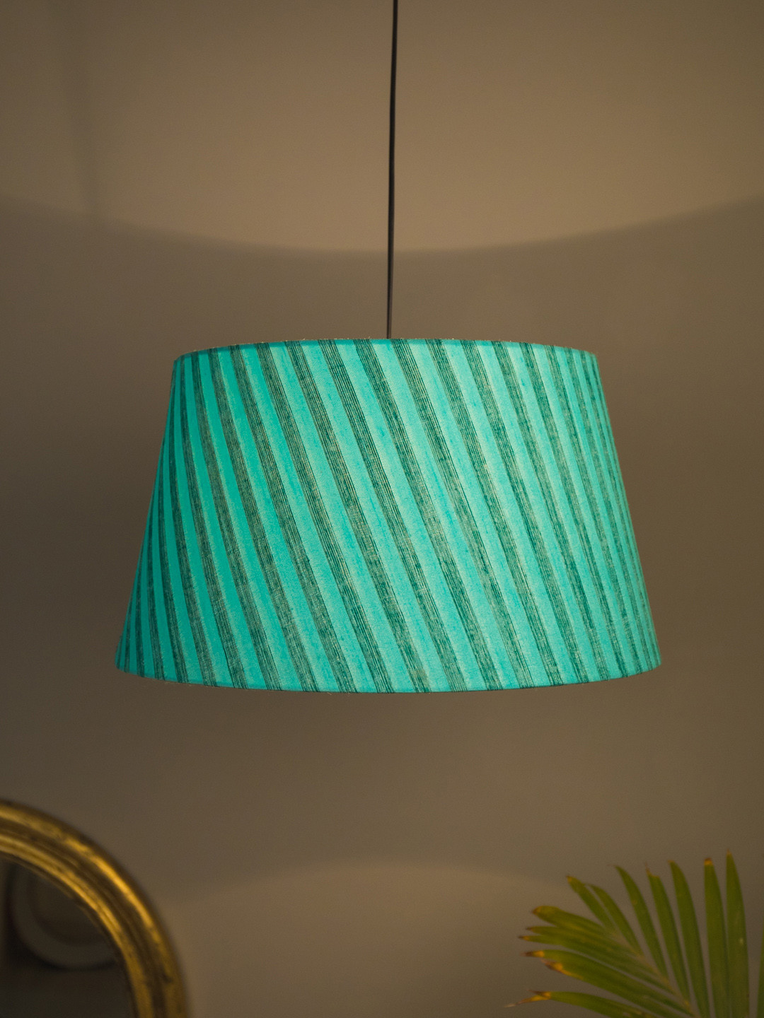 Buy Grated Ginger Turquoise Blue Printed Hanging Wall Or Ceiling Lamp