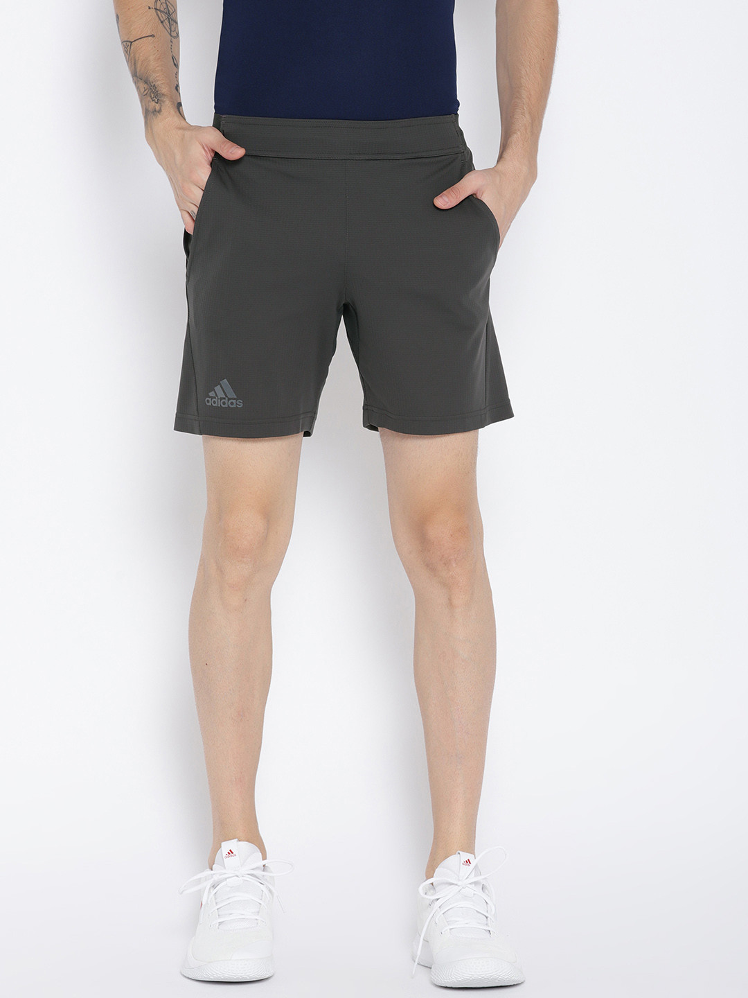Buy ADIDAS Men Charcoal Grey Climachill Tennis Shorts Shorts for Men