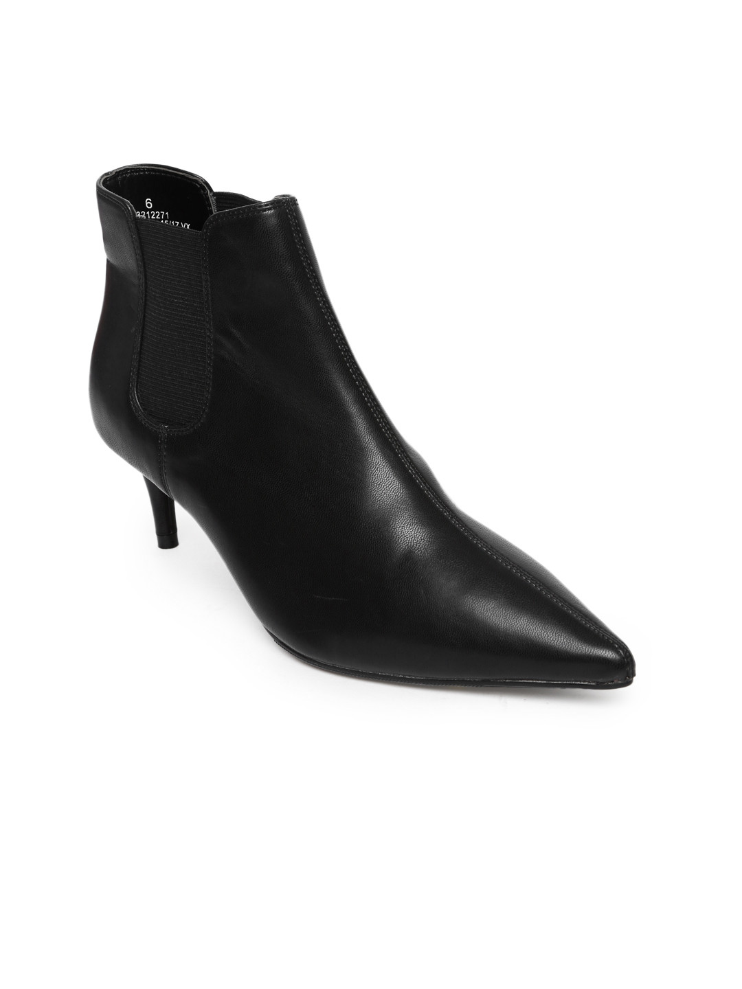 Buy Marks & Spencer Women Black Solid Heeled Boots Boots for Women