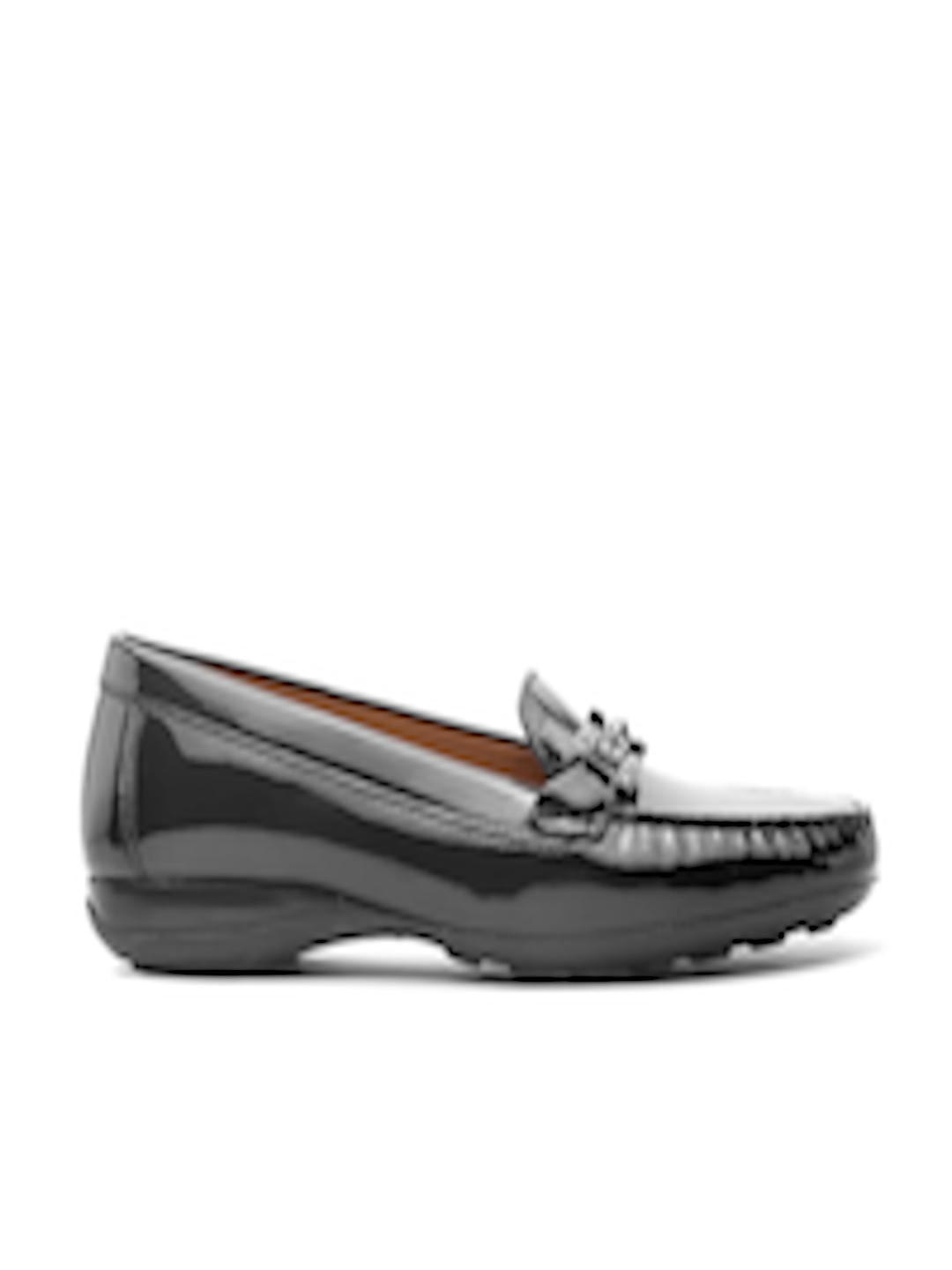 Buy Geox Women Black Patent Leather Loafers - Casual Shoes for Women ...