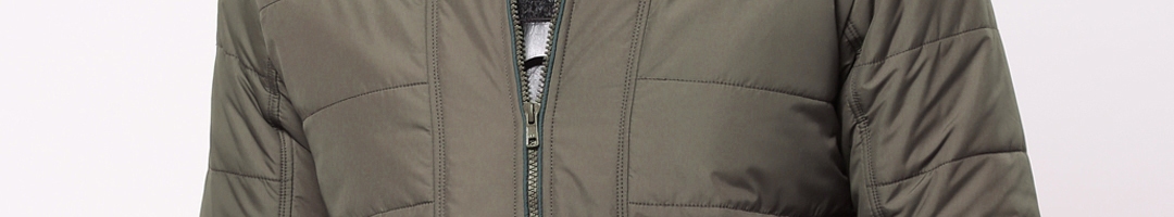 Buy Ether Men Olive Green Solid Padded Jacket - Jackets for Men 6697878 ...