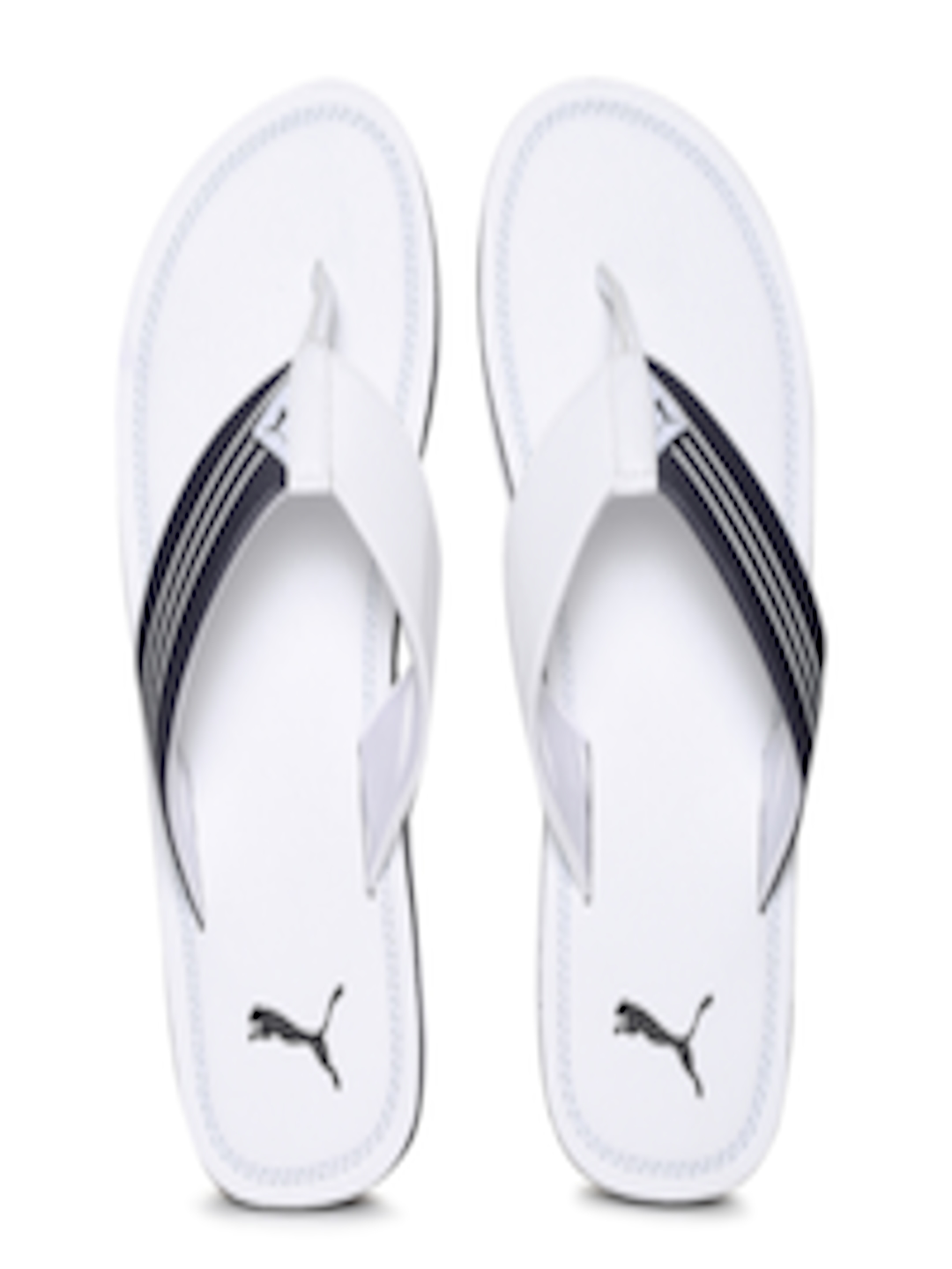 Buy Puma Men White Navy Blink Duo Flip Flops - Flip Flops for Men ...
