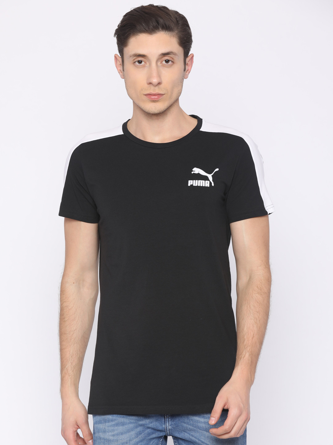 Buy Puma Men Black Archive T7 Stripe Tee T Shirt Tshirts for Men