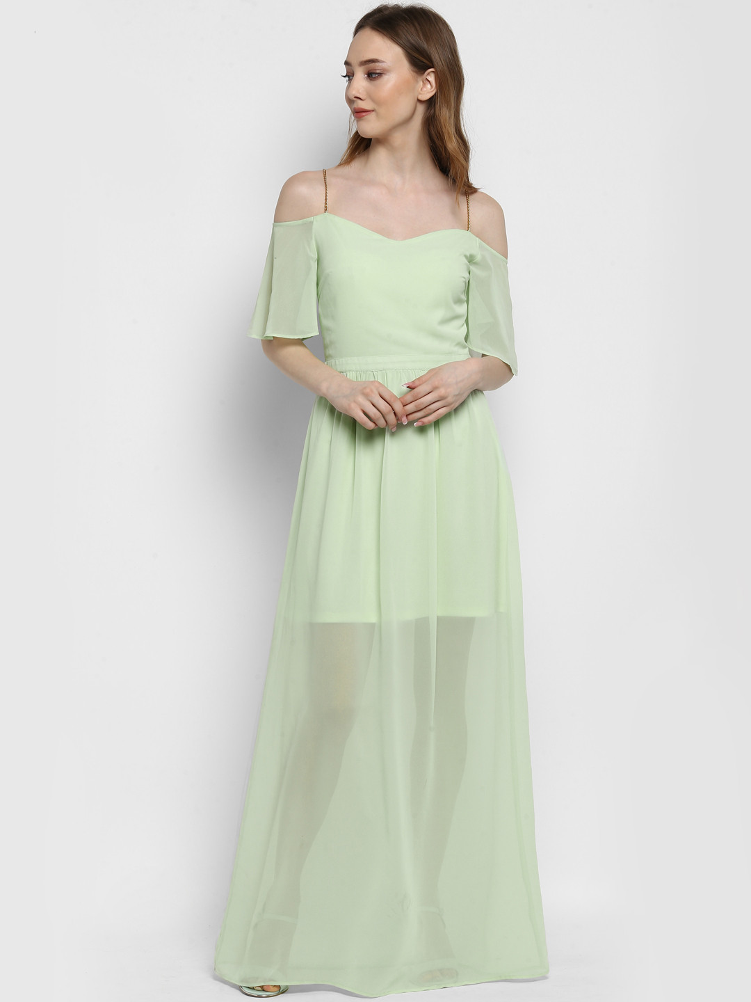 Buy Kazo Women Green Solid Maxi Dress Dresses for Women 6709273 Myntra