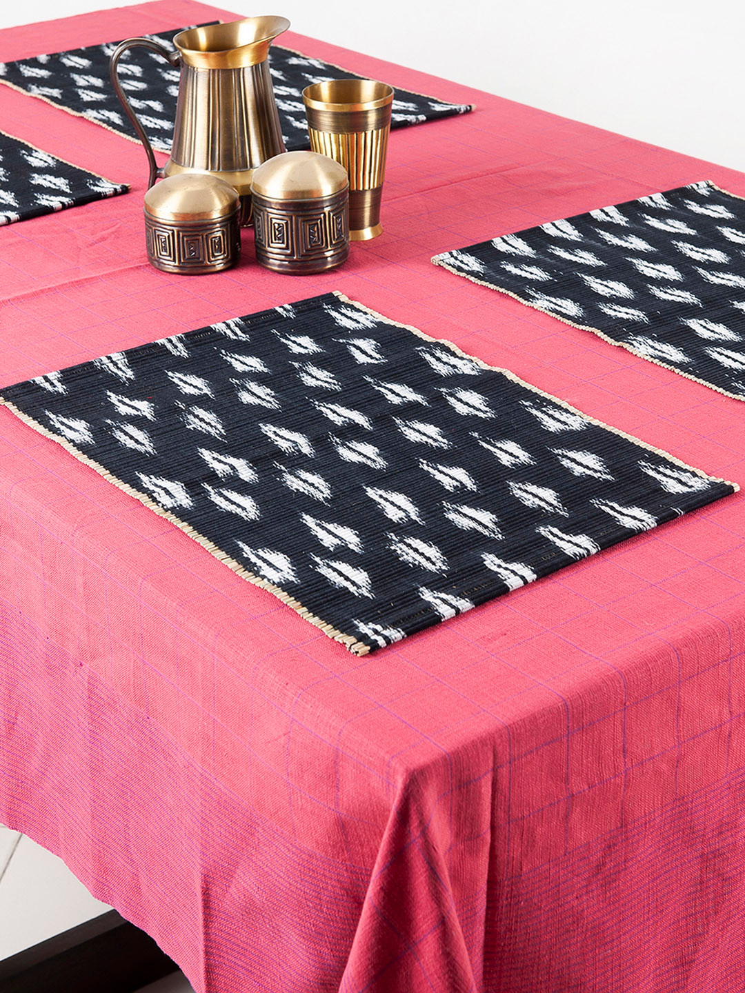 Buy Fabindia Set Of 6 Black & White Table Mats Table Placemats for