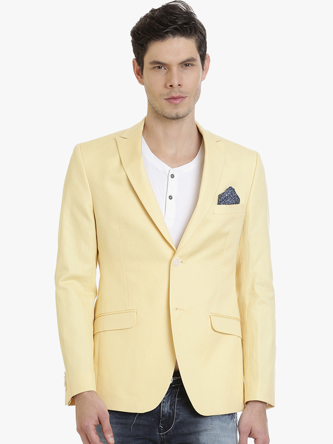 Buy SUITLTD Men Yellow Single Breasted Casual Blazer Blazers for Men