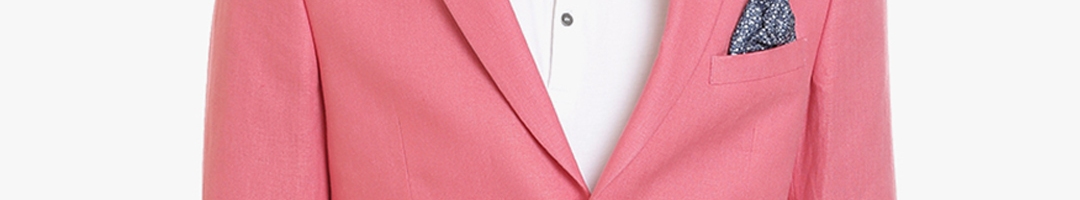Buy SUITLTD Men Pink Single Breasted Linen Casual Blazer - Blazers for ...