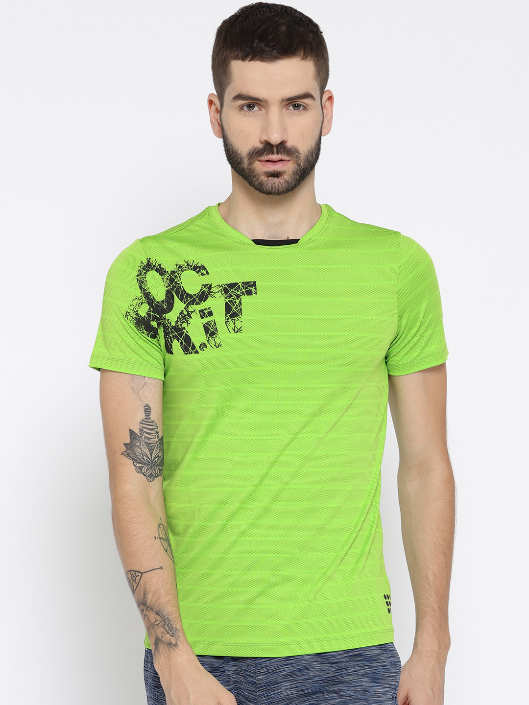 Buy Rock.it Men Green Printed Round Neck T Shirt Tshirts for Men