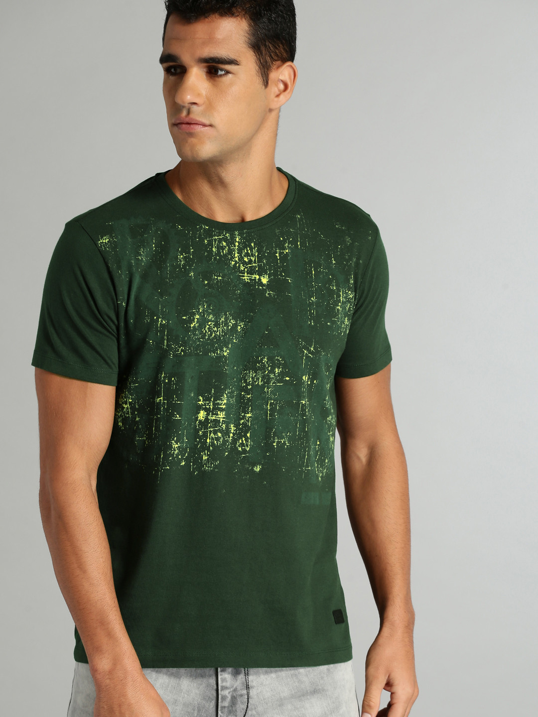 Buy Roadster Men Green Printed T Shirt Tshirts for Men 6719067 Myntra