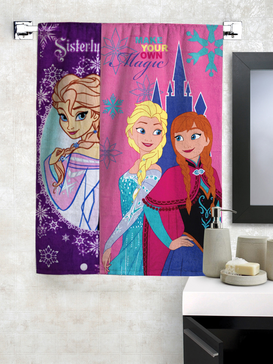 Buy Disney Set Of 2 350 GSM Bath Towels Bath Towels for Unisex Kids