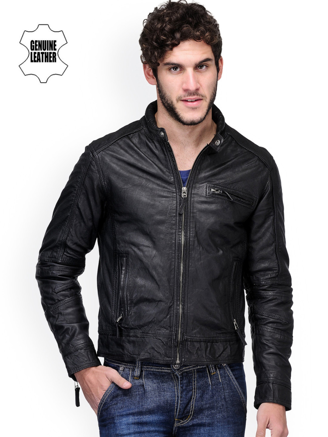 leather jacket for men myntra