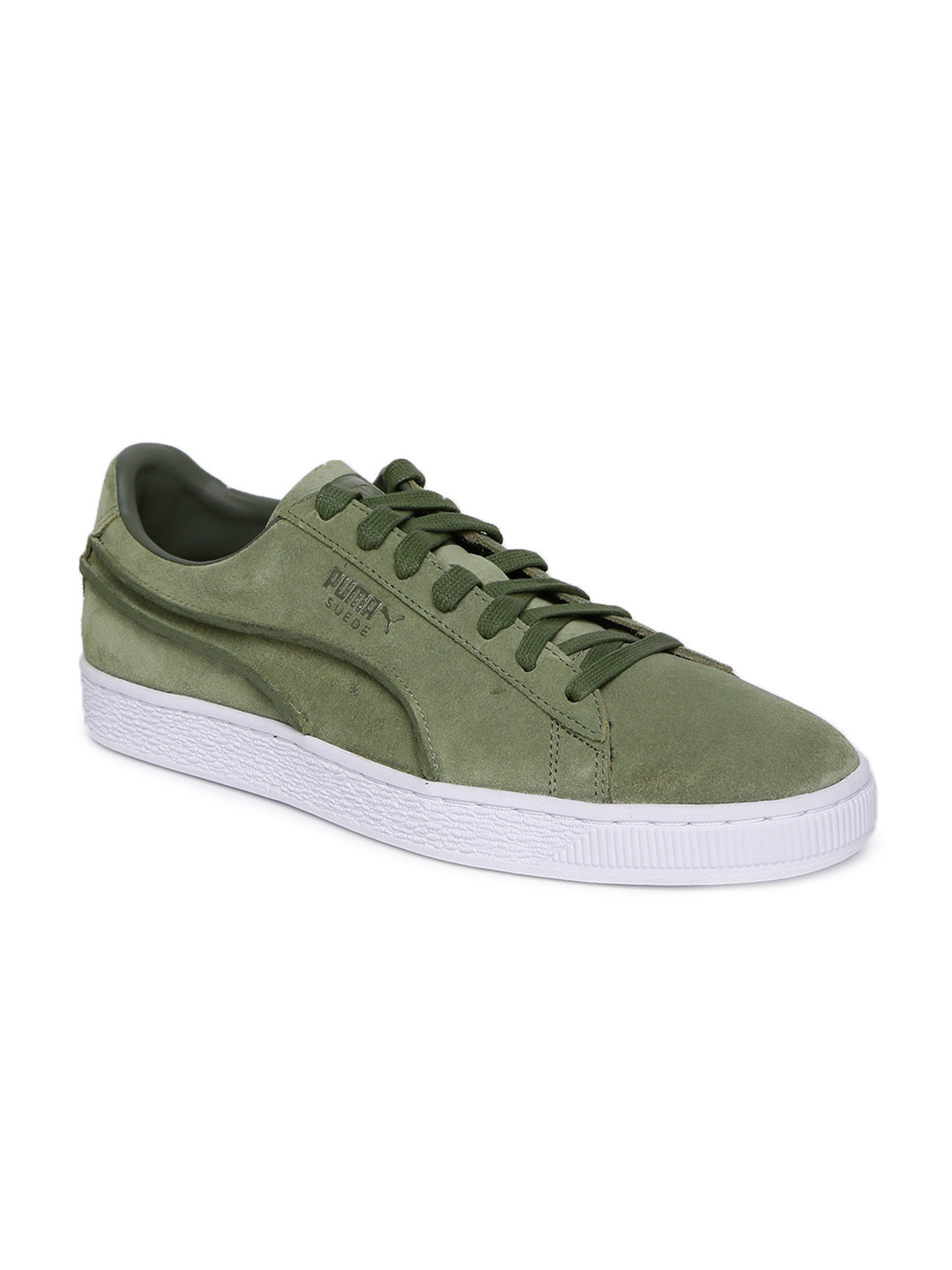 puma suede olive green
