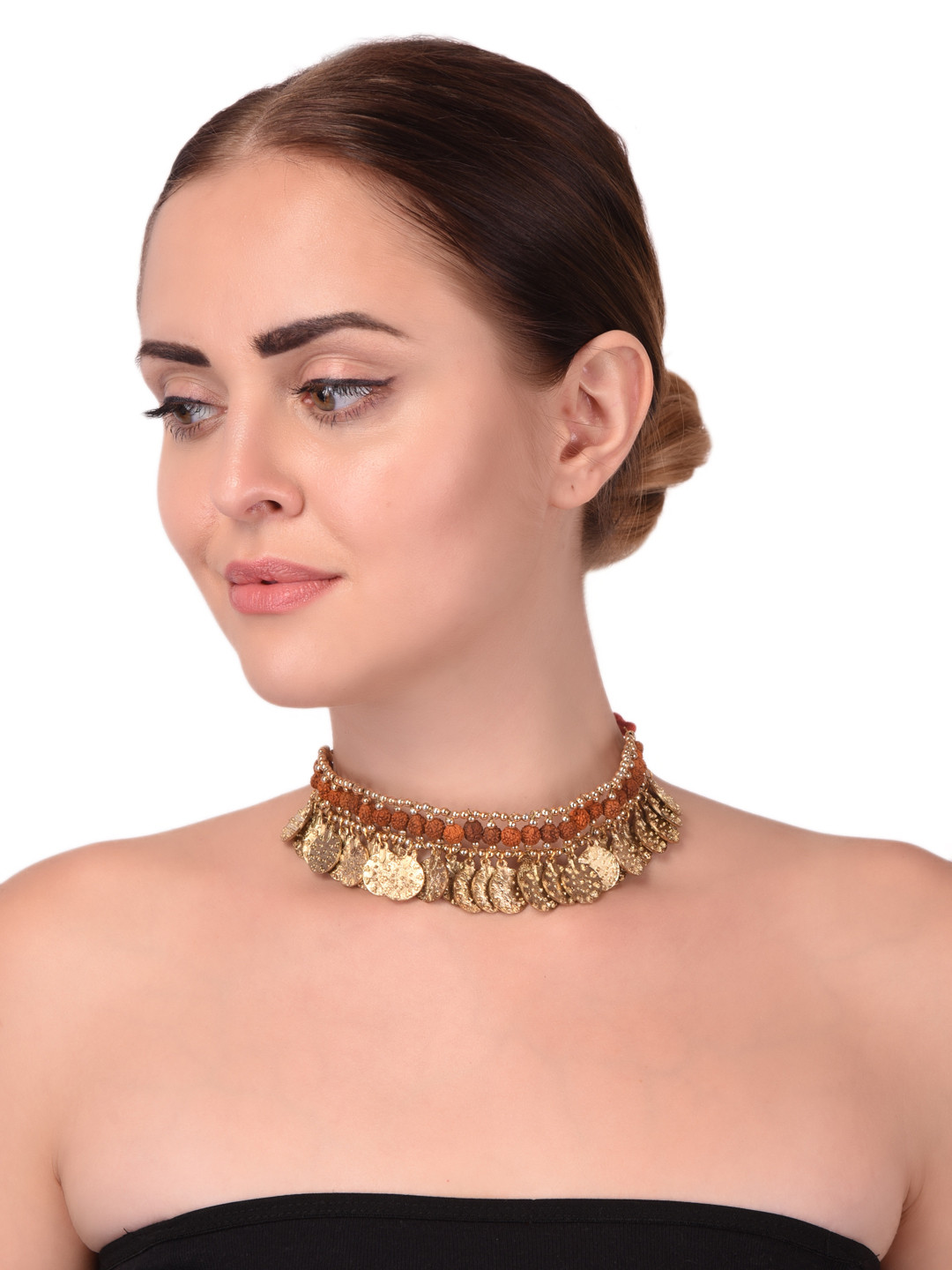 Buy TJORI Gold Toned Brass Open Necklace Necklace And Chains for