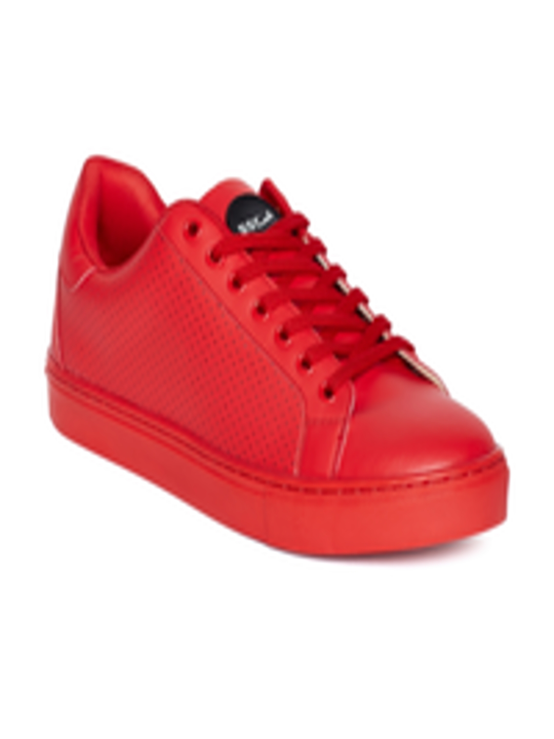 Buy Doc Martin Men Red Solid Synthetic Leather Mid Top Sneakers ...