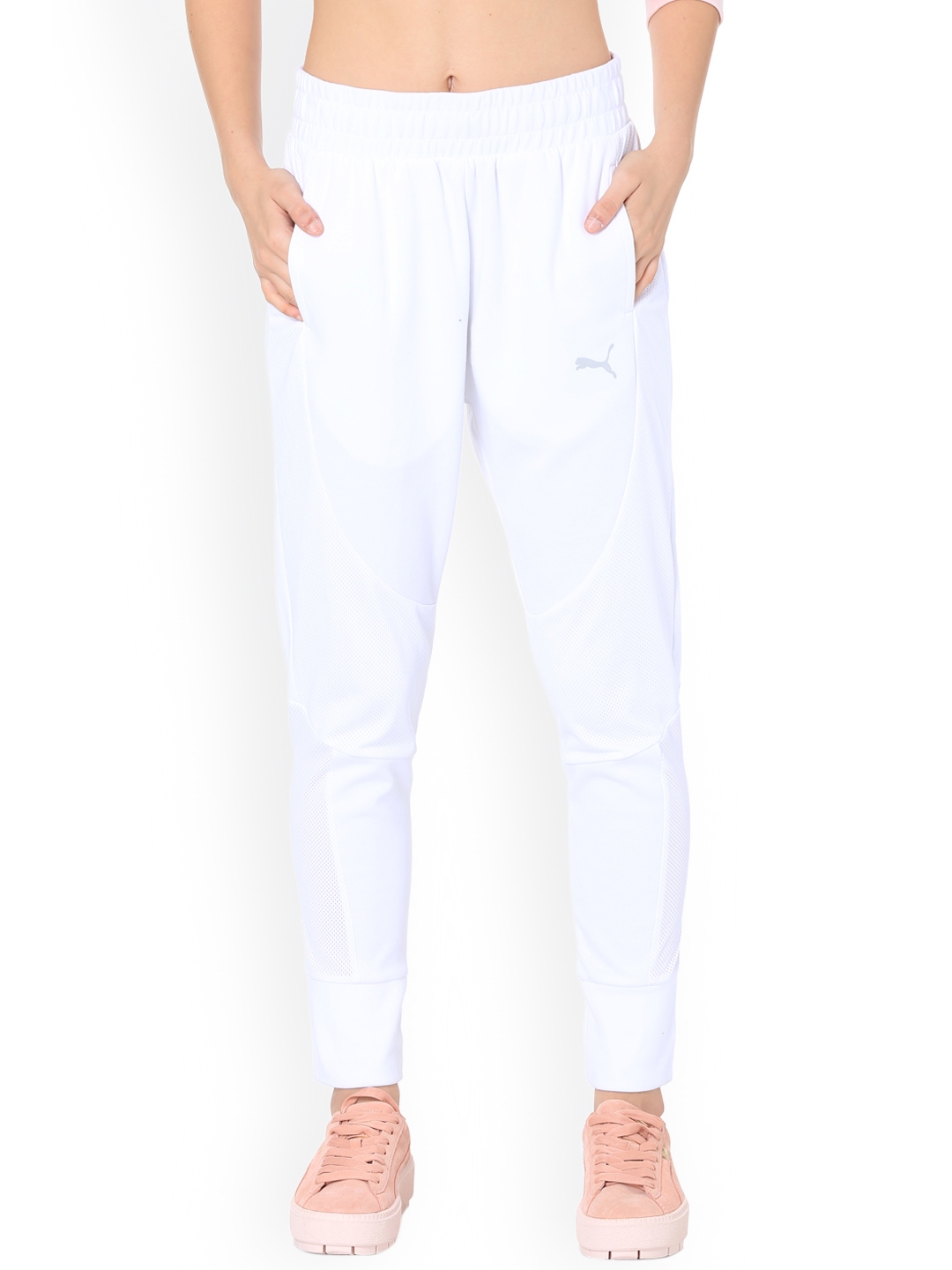 all white track pants