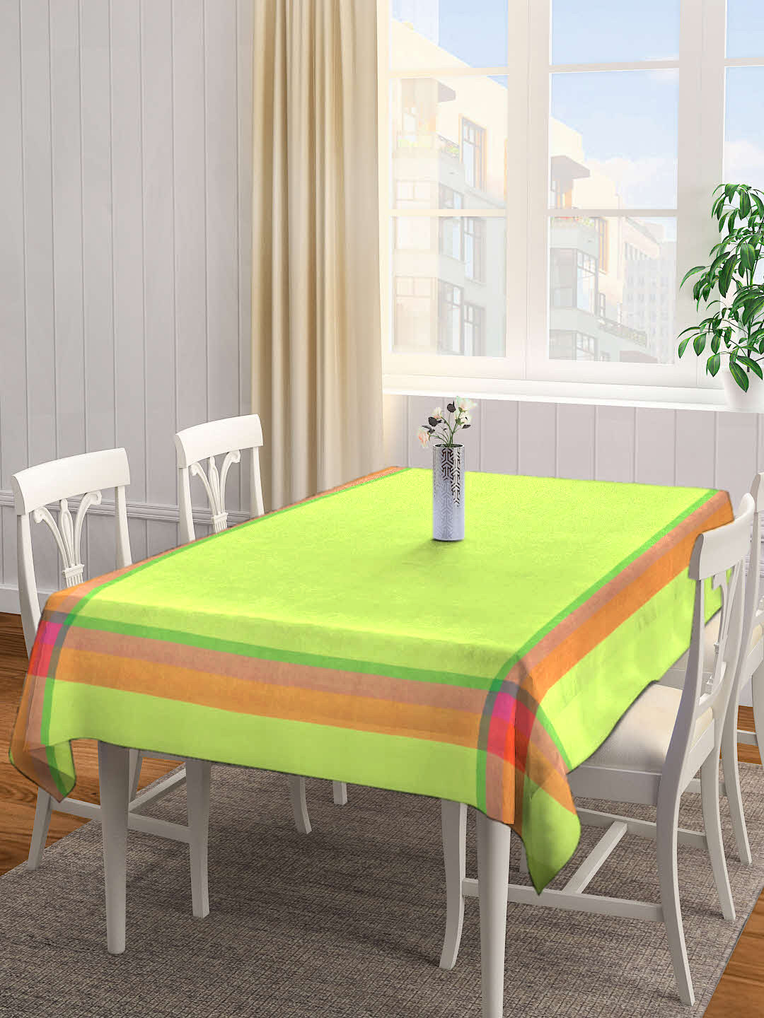 Buy NEUDIS Lime Green Solid Rectangular Table Cover Table Covers for