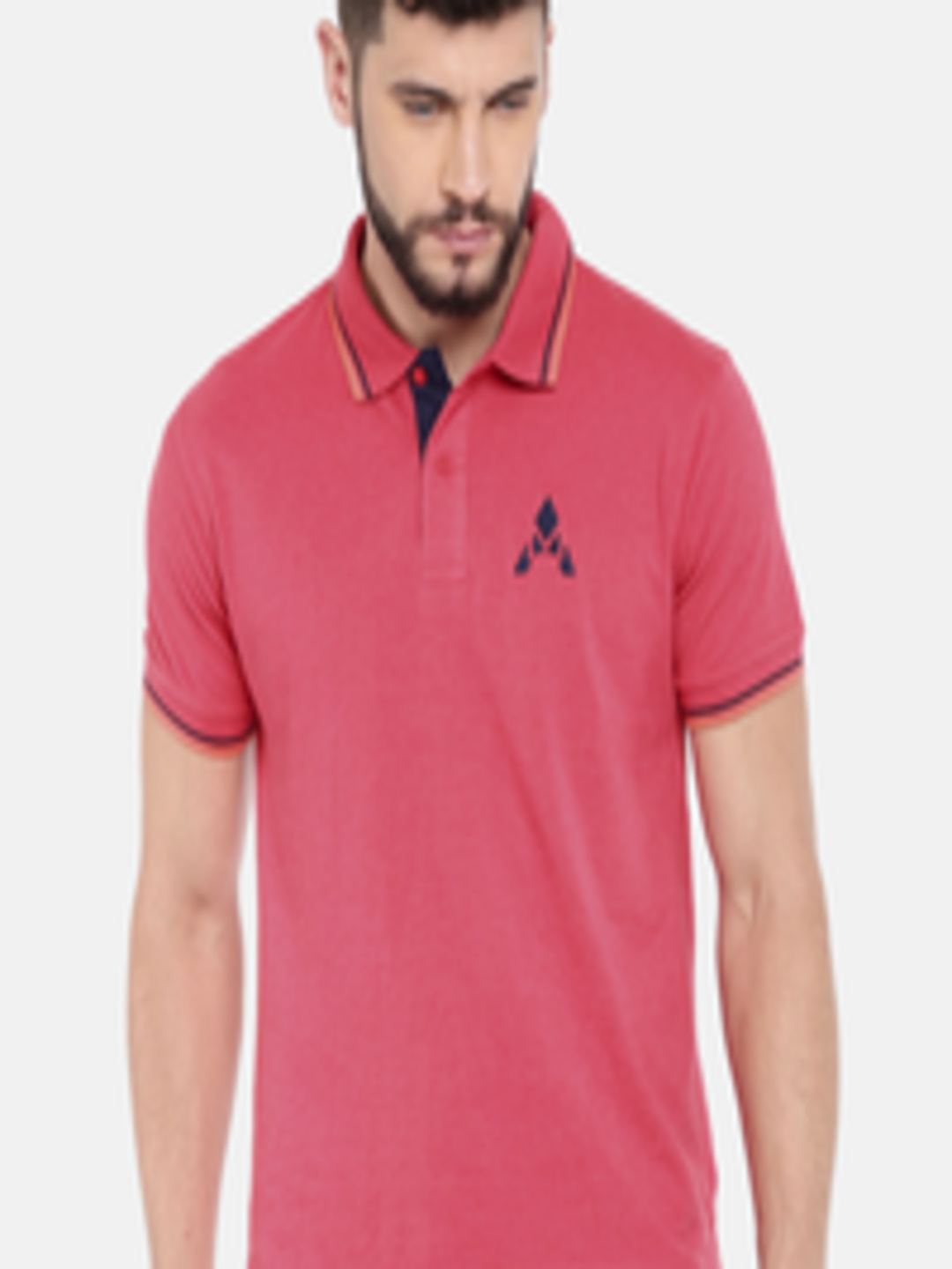 Buy ACTIMAXX Men Pink Solid Polo Collar T Shirt - Tshirts for Men ...