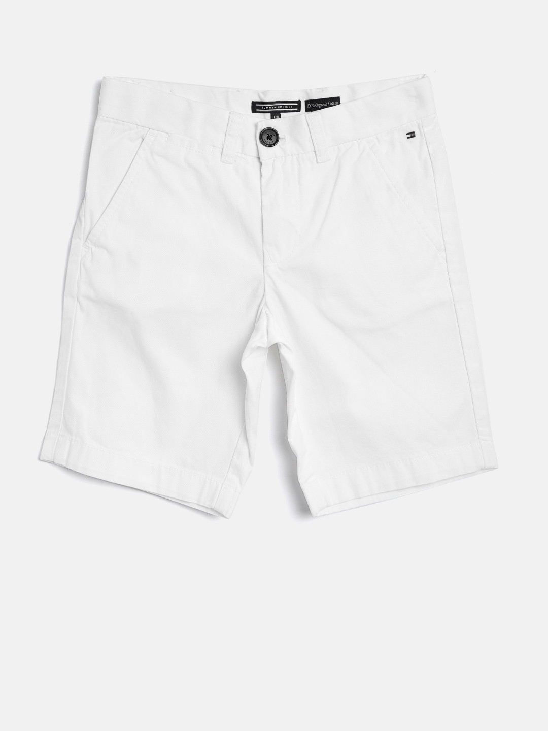 Buy Tommy Hilfiger Boys White Solid Regular Fit Chino Shorts Shorts