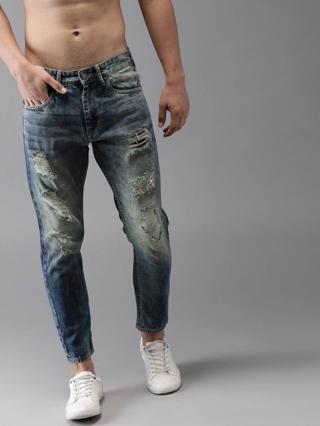 highly distressed jeans