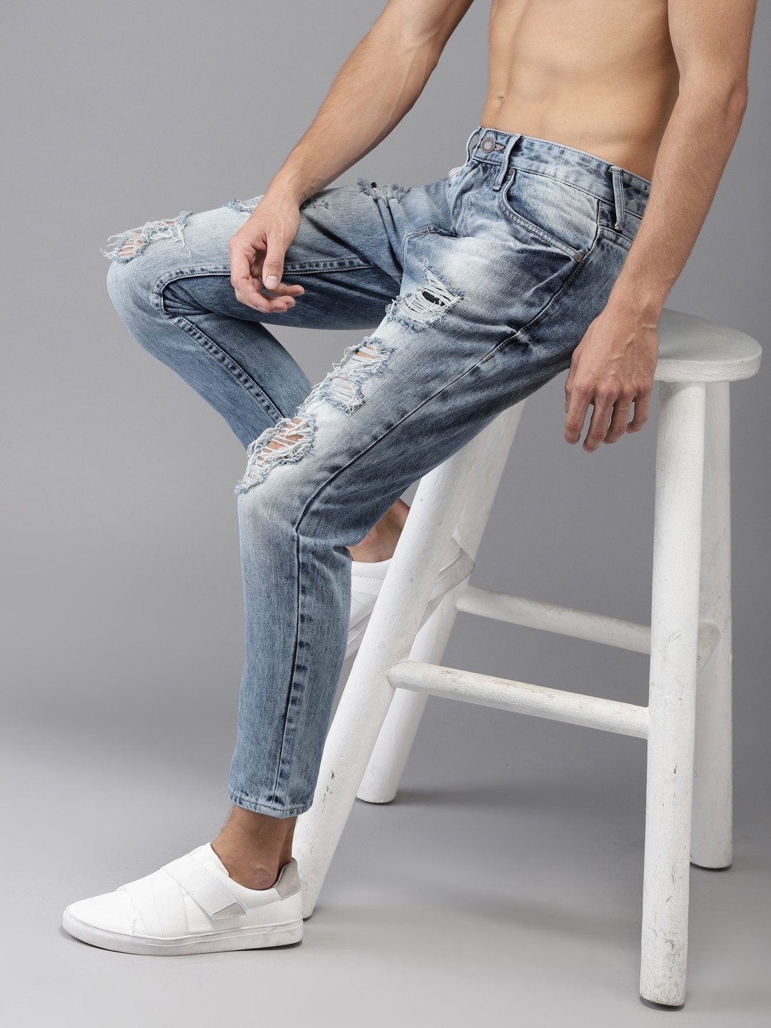 highly distressed jeans