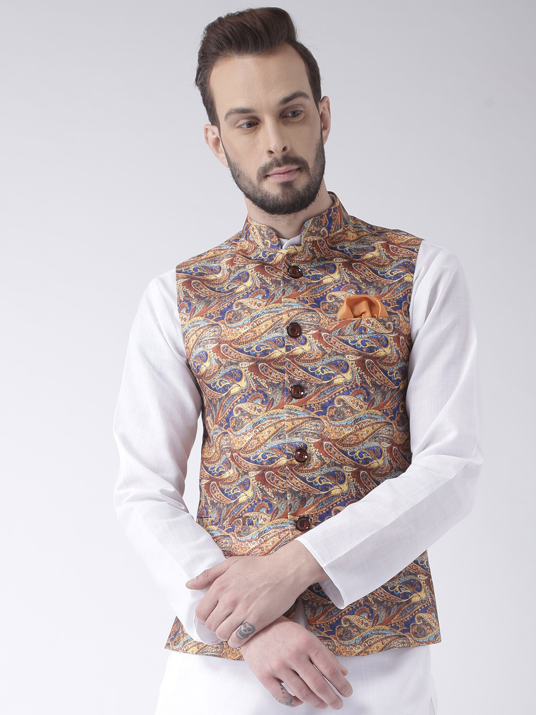 Elephant print nehru jacket Clearance