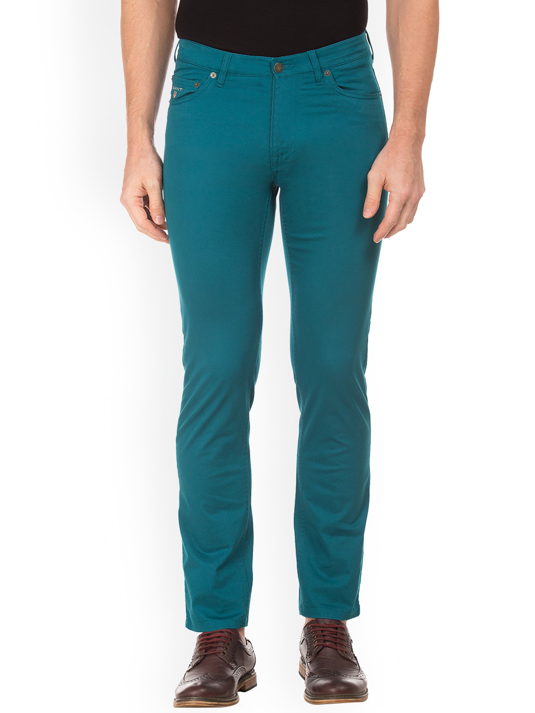 Gant Men Blue Slim Fit Solid Trouser