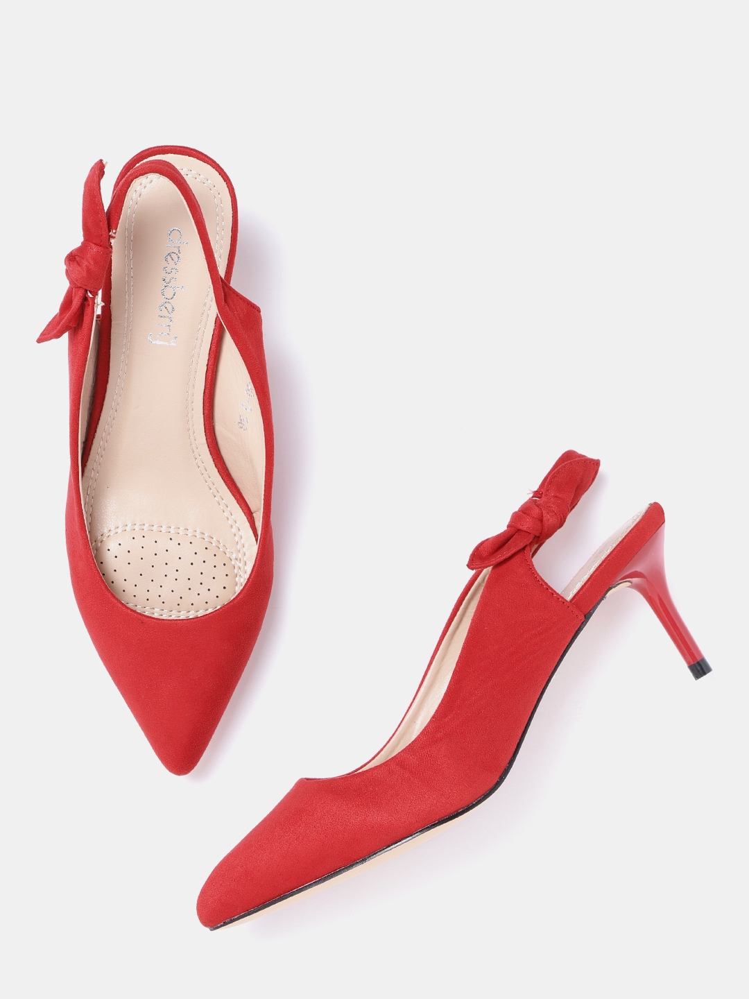 red pumps mid heel