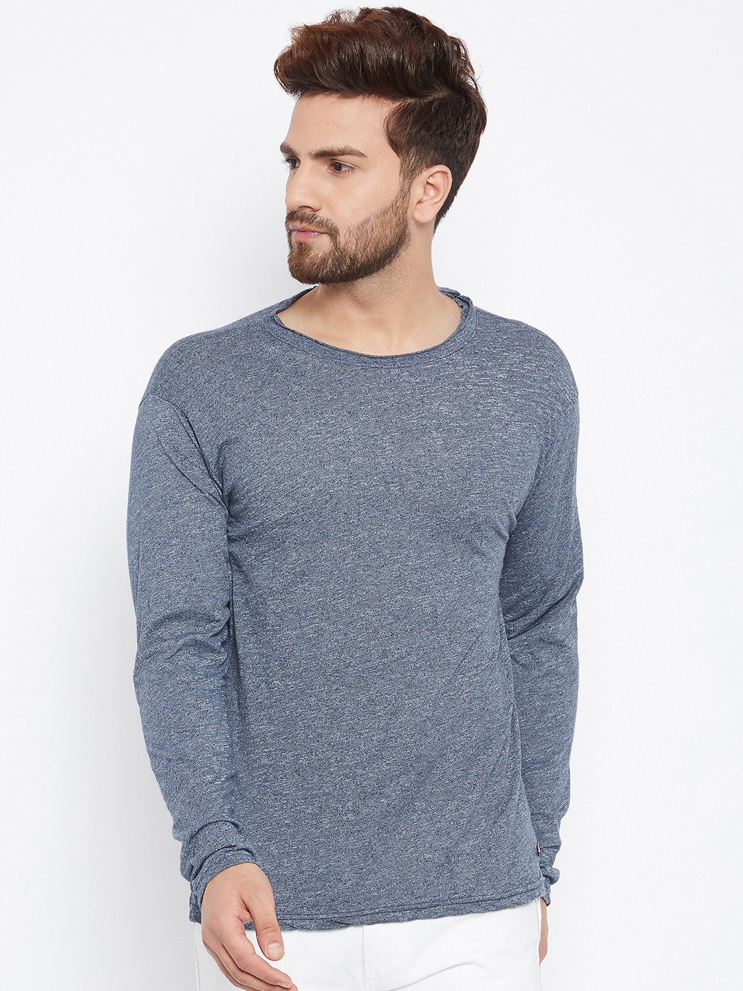 Buy The Dry State Men Grey Solid Round Neck Pure Cotton T Shirt - Tshirts for Men 6781236 | Myntra