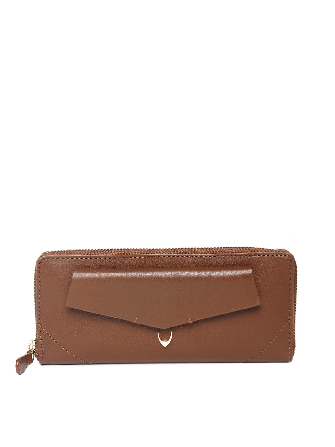 Buy Hidesign Women Tan Solid Zip Around Leather Wallet Wallets for