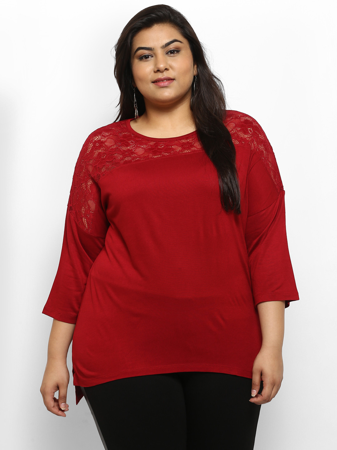 Buy ALL Plus Size Women Red Solid Top Tops for Women 6788073 Myntra