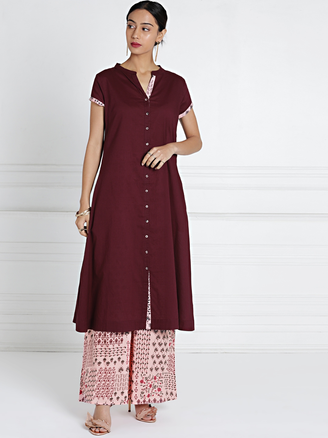 All About You Kurta Set Buy All About You Women Maroon Pink Solid Kurta With Palazzos - Kurta