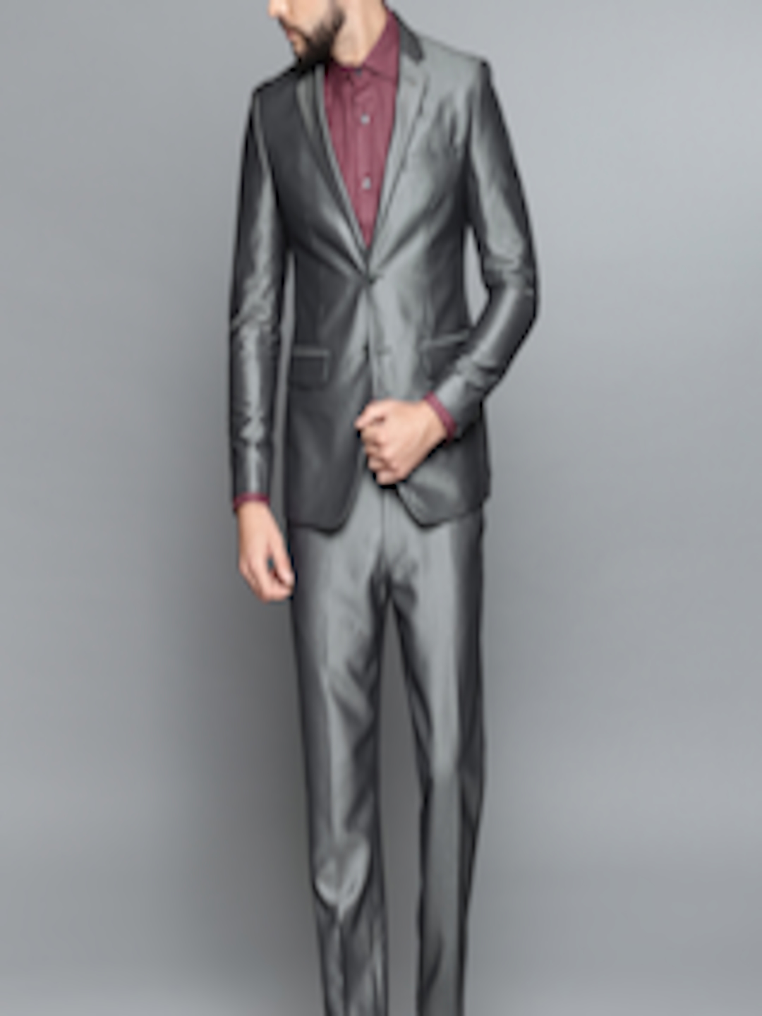 Buy Louis Philippe Grey Solid Single Breasted Milano Fit Formal Suit - Suits for Men 6792338 ...