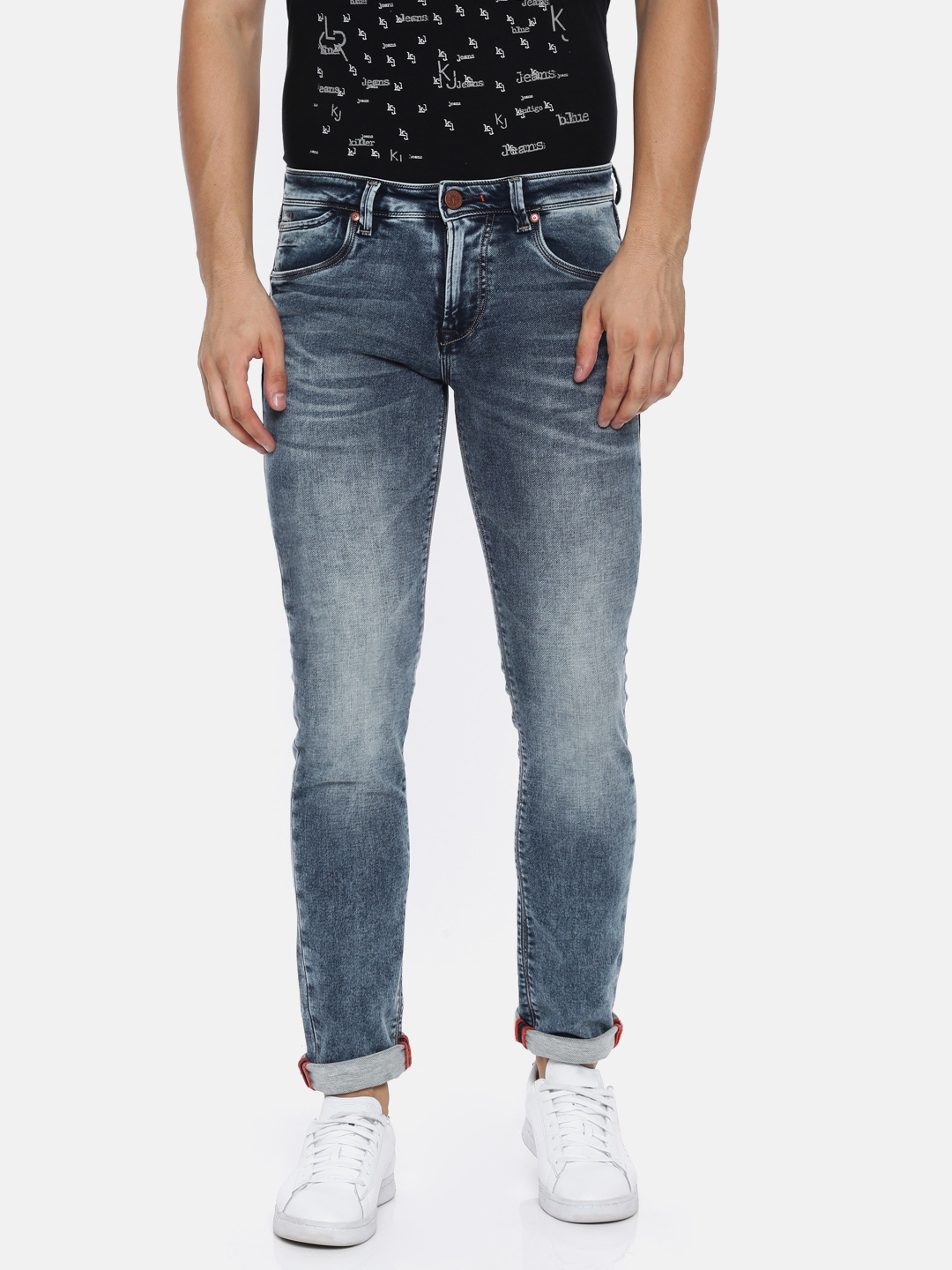 Buy Killer Men Navy Blue Slim Fit Mid Rise Clean Look Stretchable Jeans ...
