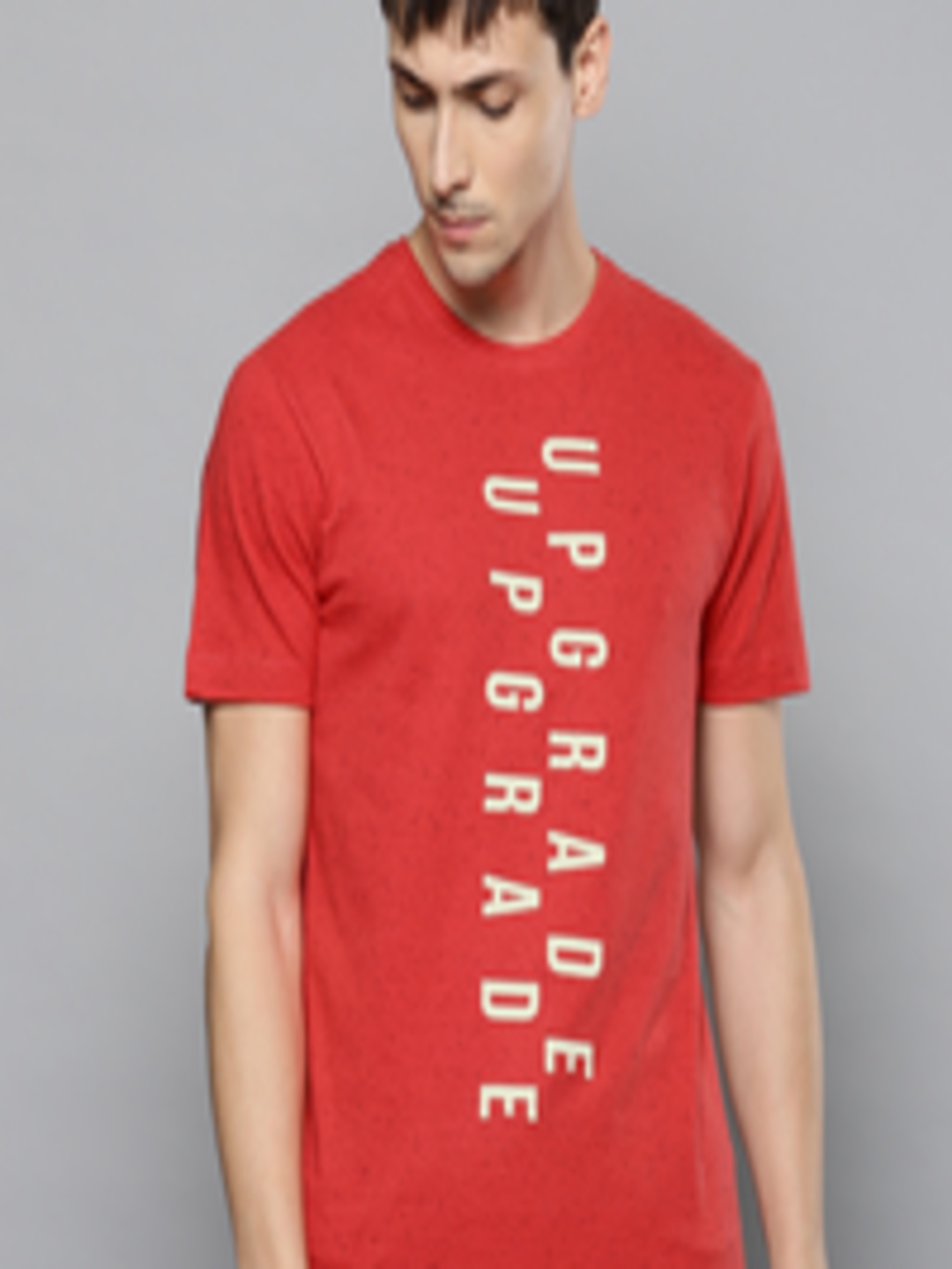 Buy Louis Philippe Jeans Men Red Printed Round Neck T Shirt - Tshirts ...
