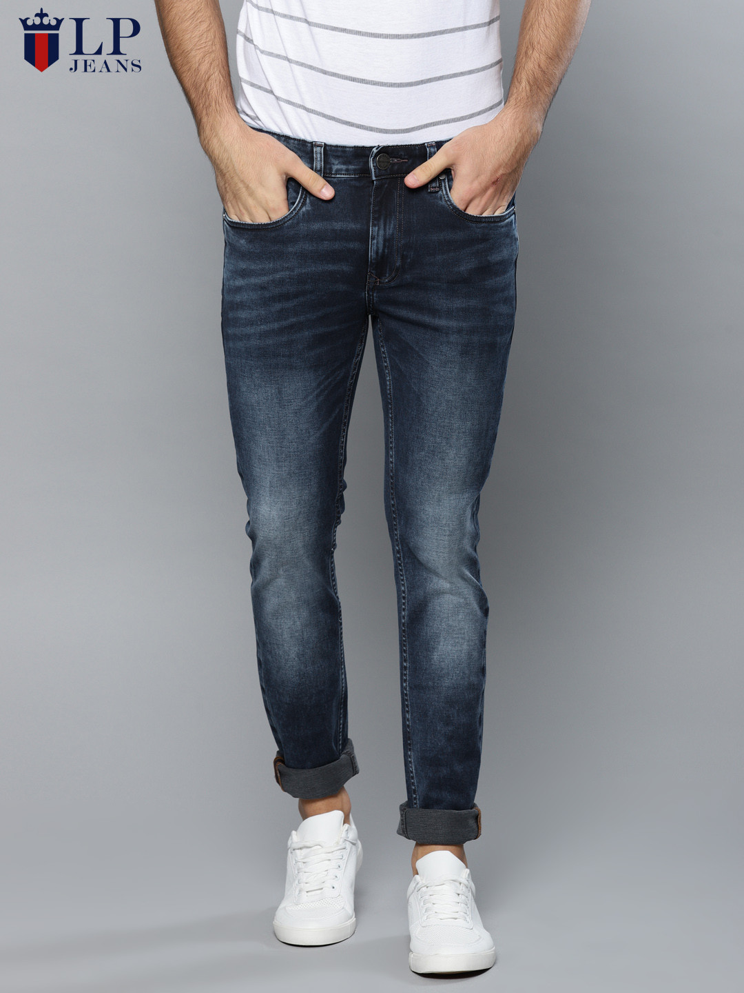 Buy Louis Philippe Jeans Men Blue Super Slim Fit Low Rise Clean Look Stretchable Jeans - Jeans 