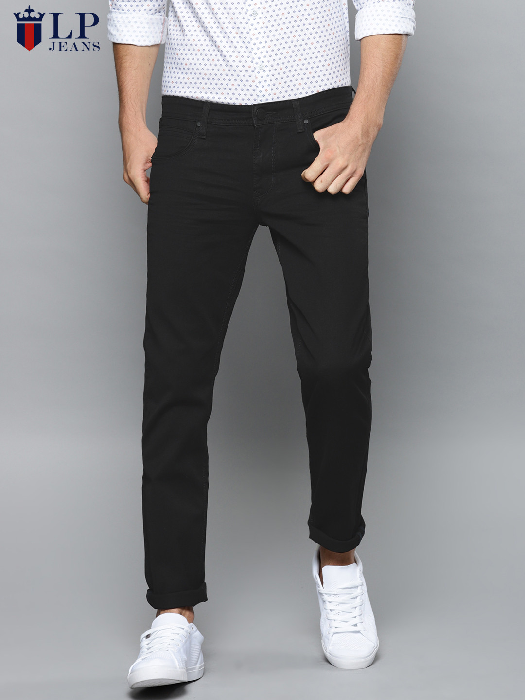 Buy Louis Philippe Jeans Men Black Slim Fit Low Rise Clean Look