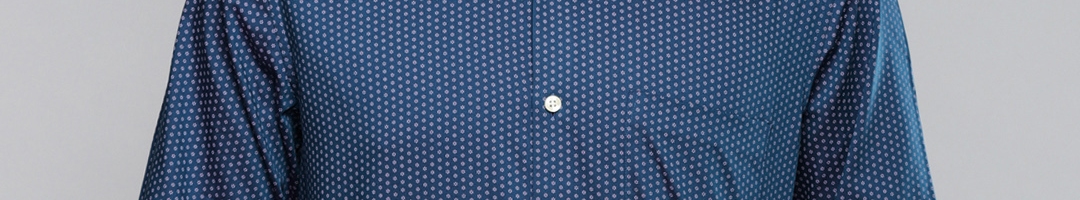 Buy Louis Philippe Men Blue Slim Fit Printed Formal Shirt - Shirts for Men 6797174 | Myntra