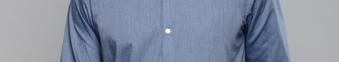 Buy Louis Philippe Men Blue Slim Fit Self Design Formal Shirt - Shirts for Men 6797177 | Myntra