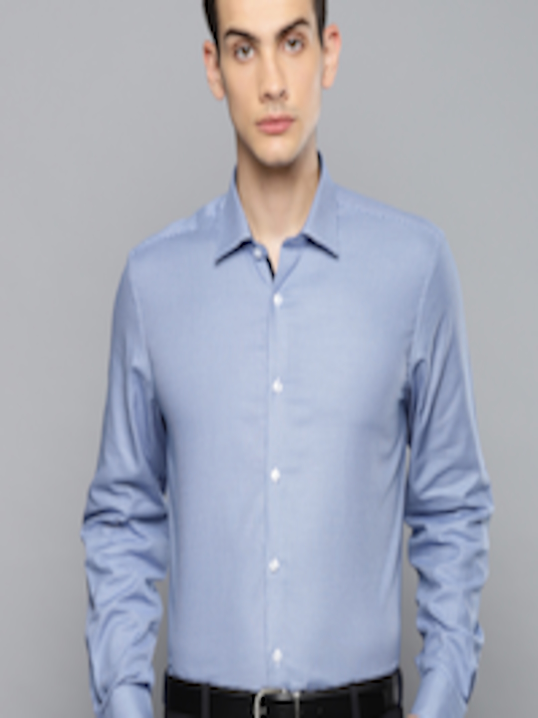 Buy Louis Philippe Men Blue & White Slim Fit Self Design Formal Shirt - Shirts for Men 6797225 ...