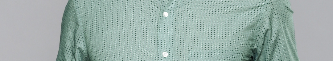 Buy Louis Philippe Men Green Slim Fit Printed Formal Shirt - Shirts for Men 6797235 | Myntra