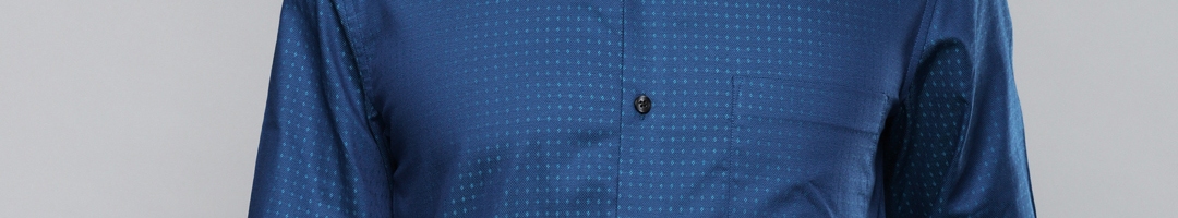 Buy Louis Philippe Men Blue Slim Fit Self Design Formal Shirt - Shirts for Men 6797701 | Myntra