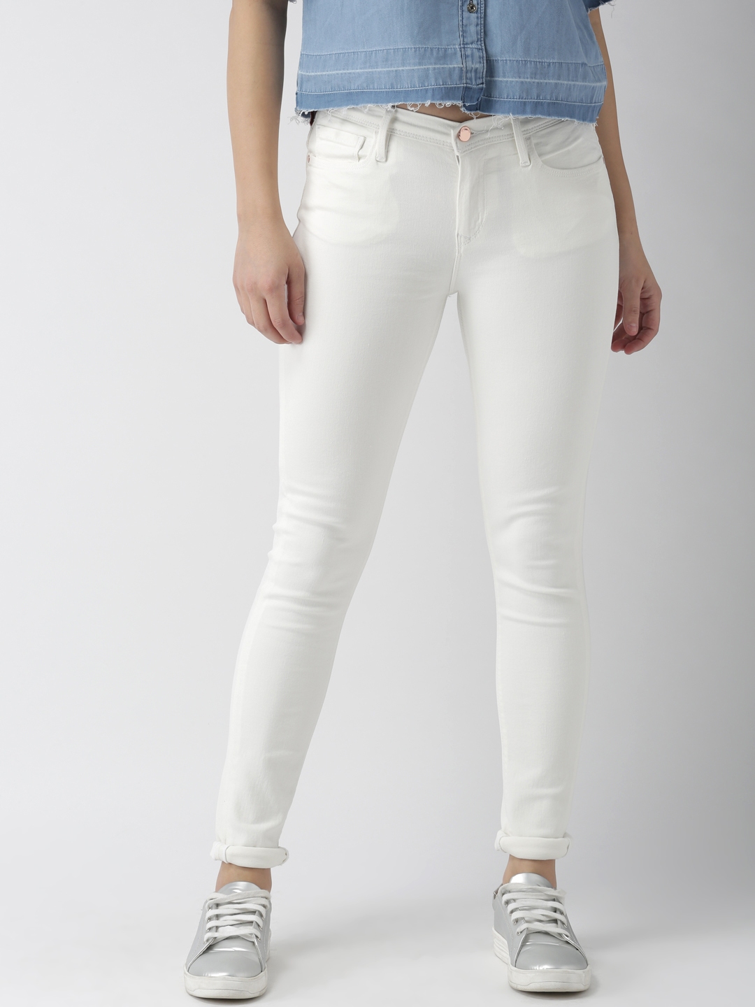 Buy Levis Women White Super Skinny Fit Mid Rise Clean Look Stretchable Jeans Jeans For Women 3633