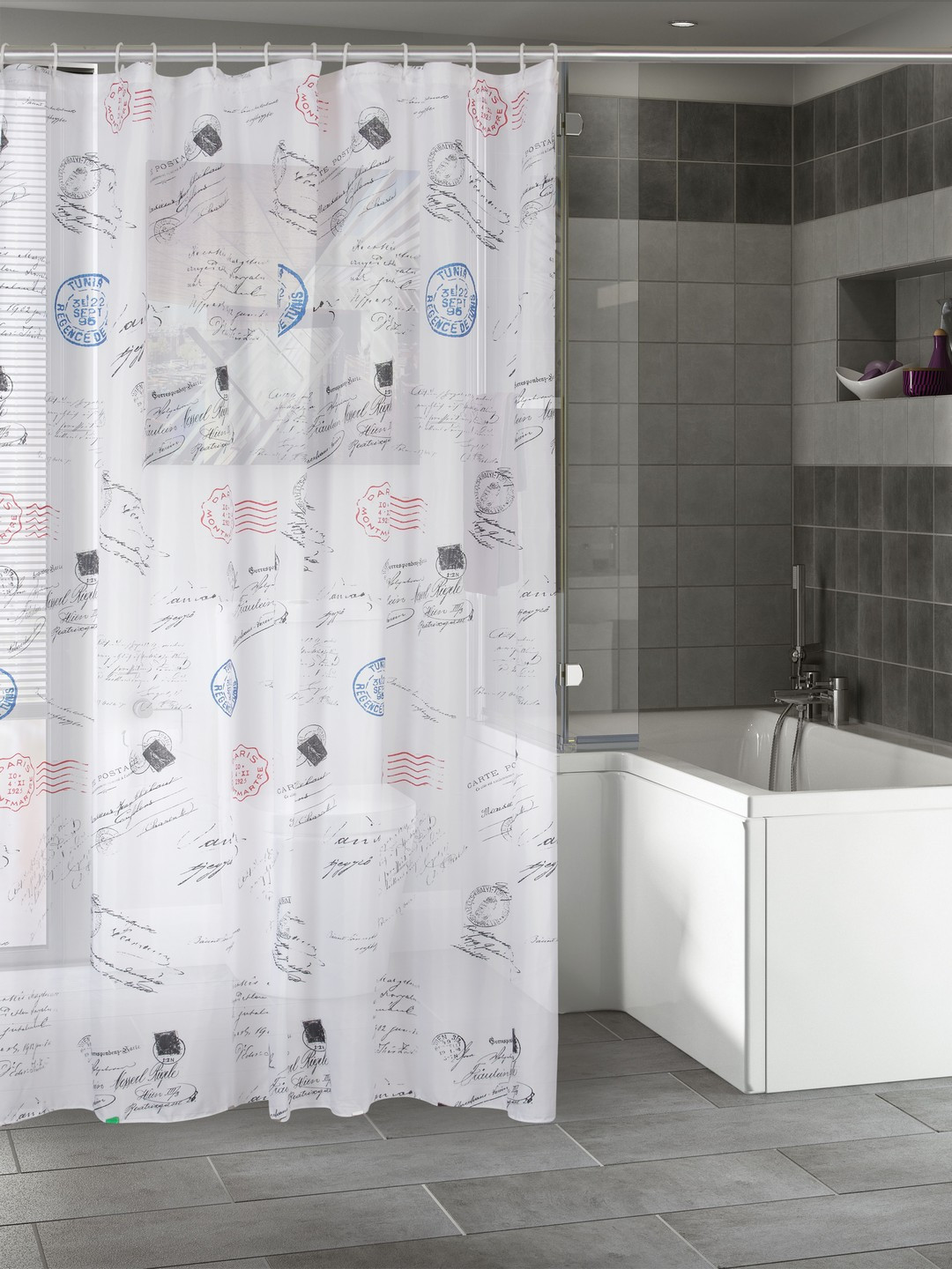 Buy BOMBAY DYEING Window White Printed Shower Curtain Shower Curtains