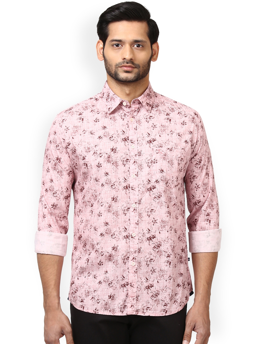 Buy Parx Men Pink Slim Fit Printed Casual Shirt - Shirts for Men ...