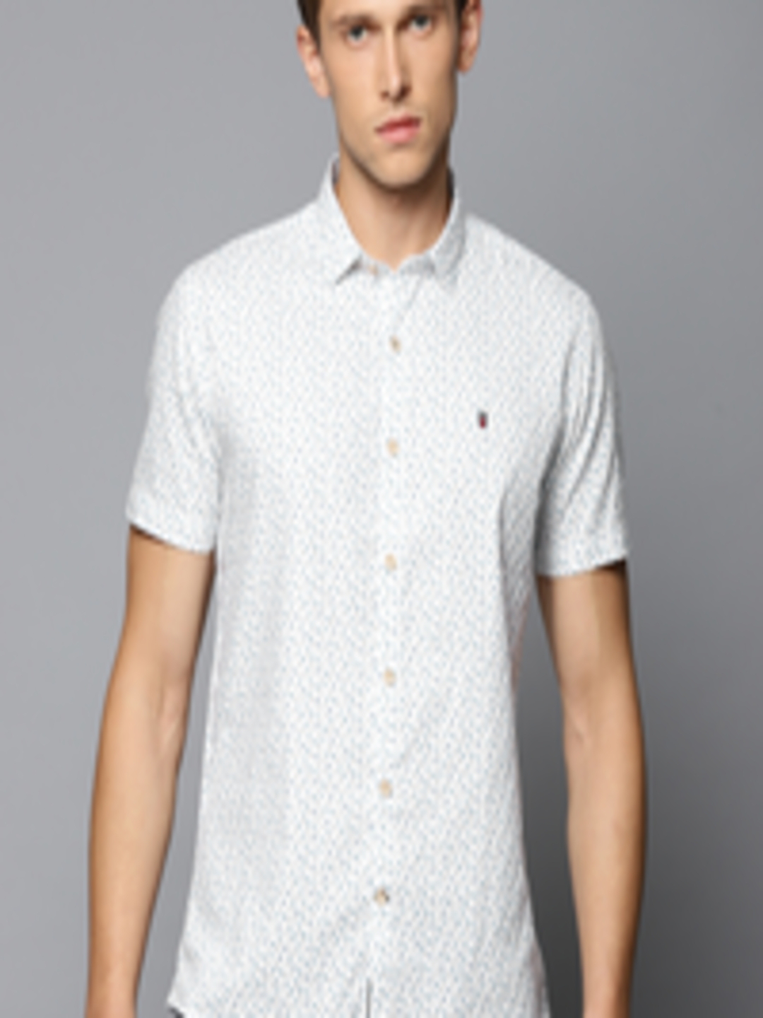 Buy Louis Philippe Sport Men White Slim Fit Printed Casual Shirt - Shirts for Men 6813106 | Myntra