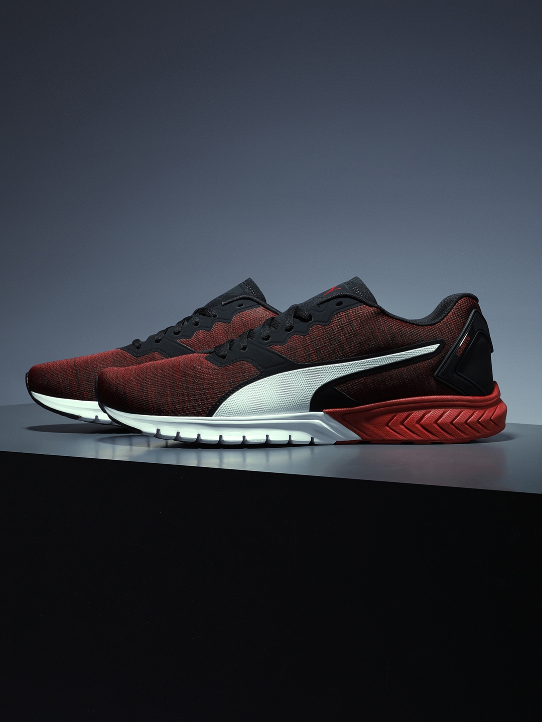 Buy Puma Men Black & Red IGNITE Dual NM Running Shoes - Sports Shoes ...
