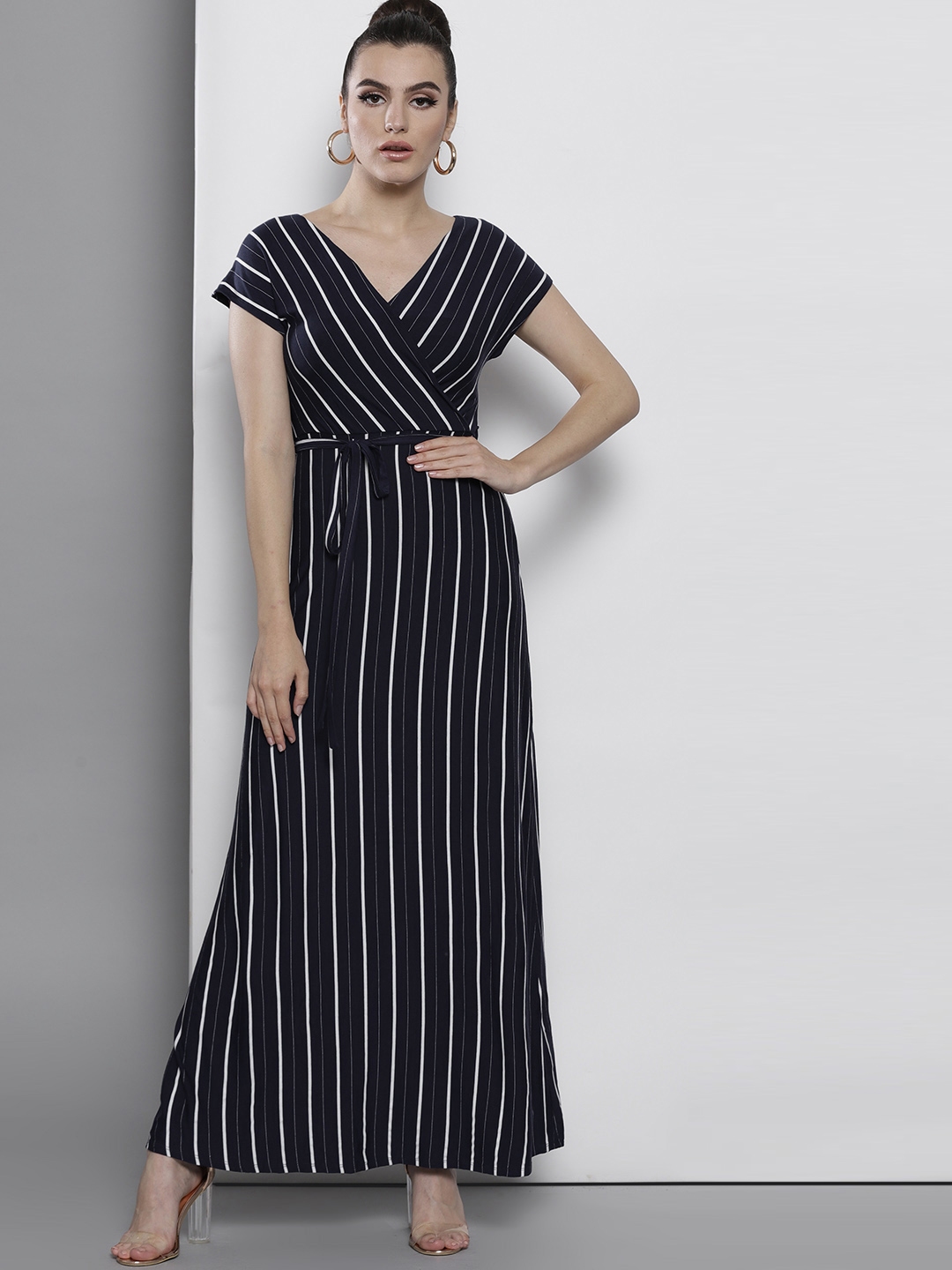 Buy Dorothy Perkins Women Navy Blue Striped Maxi Dress Dresses For Women 6816254 Myntra 9715