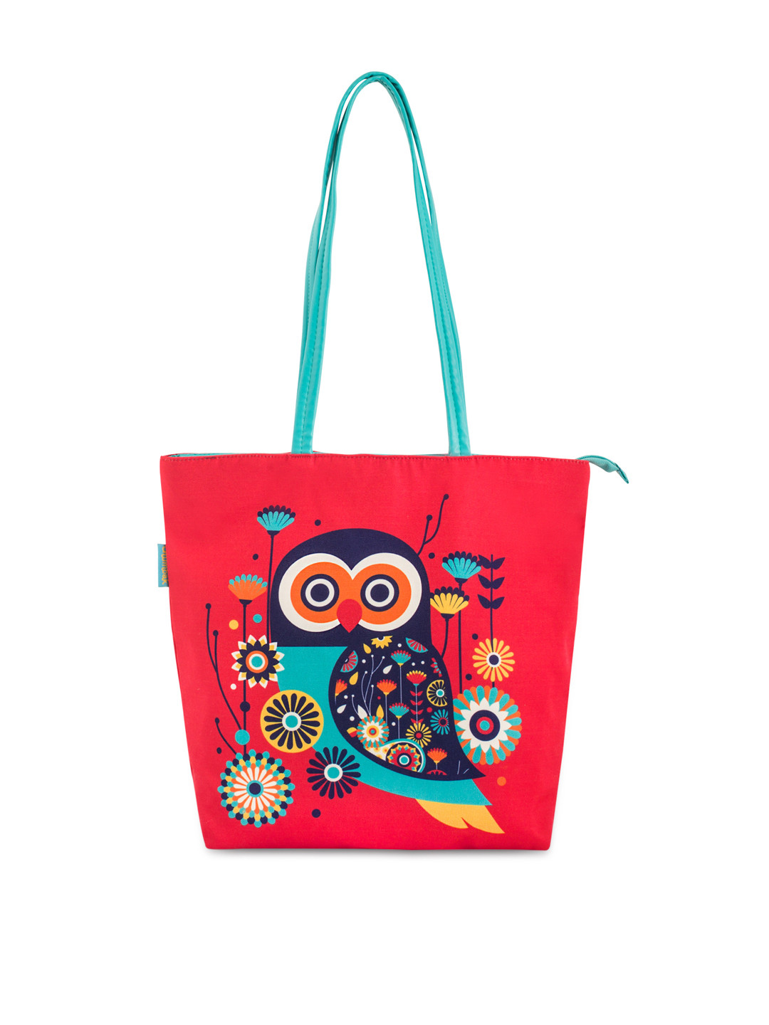 Buy TEAL BY CHUMBAK Red & Navy Blue Printed Tote Bag Handbags for