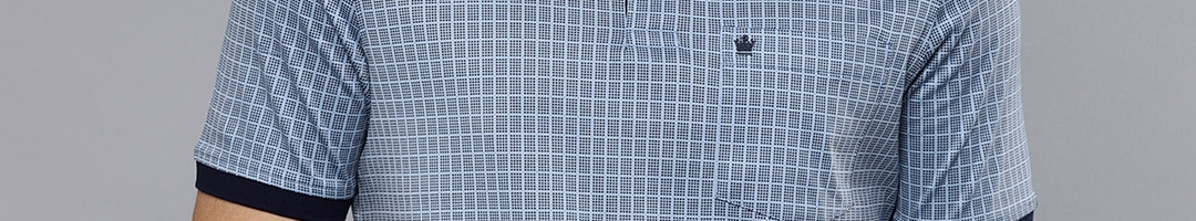 Buy Louis Philippe Men Blue Printed Polo Collar T Shirt - Tshirts for Men 6816869 | Myntra